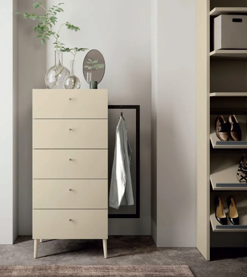 Settimino Elias con 5 cassetti Linea Lotto disponibile in 16 colori