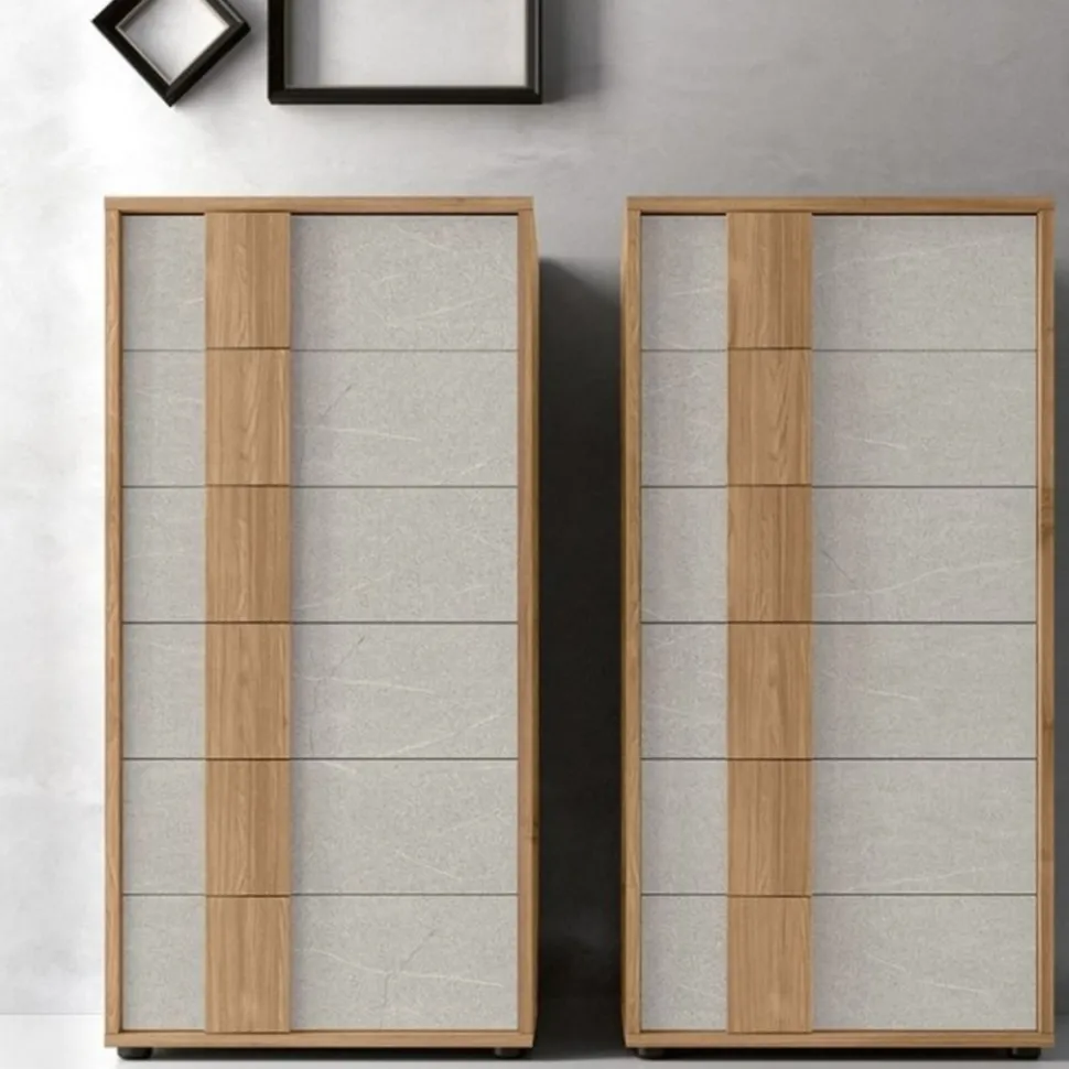 Settimino moderno 6 cassetti con maniglia integrata in MDF disponibile in vari colori