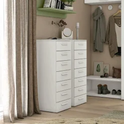 Settimino moderno 7 cassetti in Bianco Opaco Mister linea Volo disponibile in vari colori
