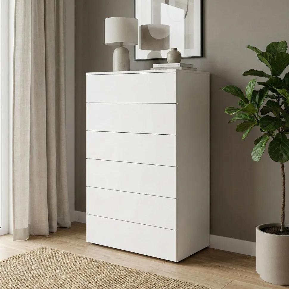 Settimino moderno 6 cassetti senza maniglie Mary disponibile in vari colori