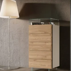 Settimino moderno 5 cassetti senza maniglia Verano disponibile in vari colori