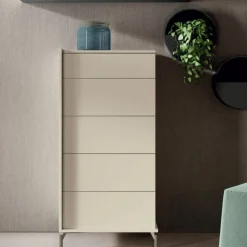 Settimino retrofinito con 5 cassetti modello Slot Linea Lotto disponibile in 16 colori