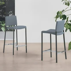 Sgabello fisso con seduta imbottita e rivestita in tessuto Zara disponibile in 6 colori