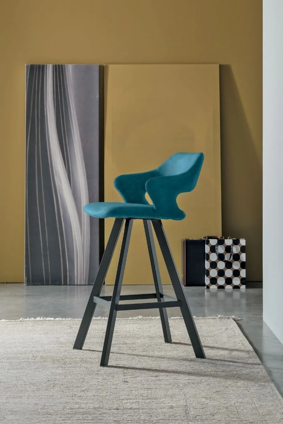 Sgabello fisso con seduta in microfibra Seattle PLUS disponibile in vari colori