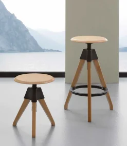 Sgabello girevole Giotto disponibile in 2 misure