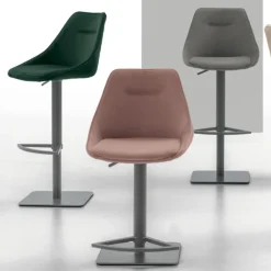 Sgabello regolabile in altezza con seduta imbottita Bilbao disponibile in vari colori