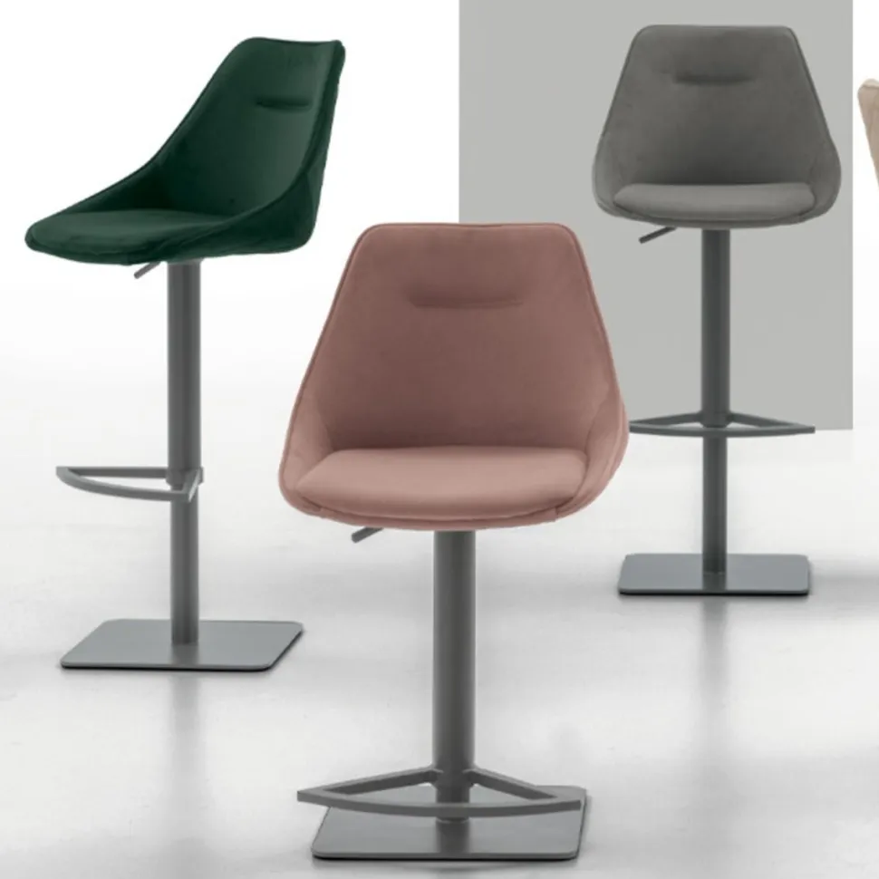 Sgabello regolabile in altezza con seduta imbottita Bilbao disponibile in vari colori