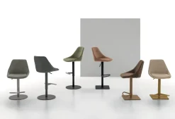 Sgabello regolabile in altezza con seduta imbottita Bilbao disponibile in vari colori