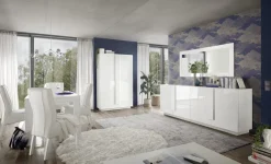 Soggiorno Claudia linea Sax in finitura Bianco Lucido