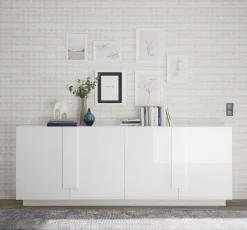 Soggiorno Claudia linea Sax in finitura Bianco Lucido