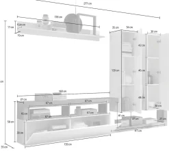 Soggiorno Clea linea Frame in Bianco Lucido e Cemento