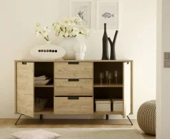 Soggiorno completo Divo linea Palma in finitura sherwood oak