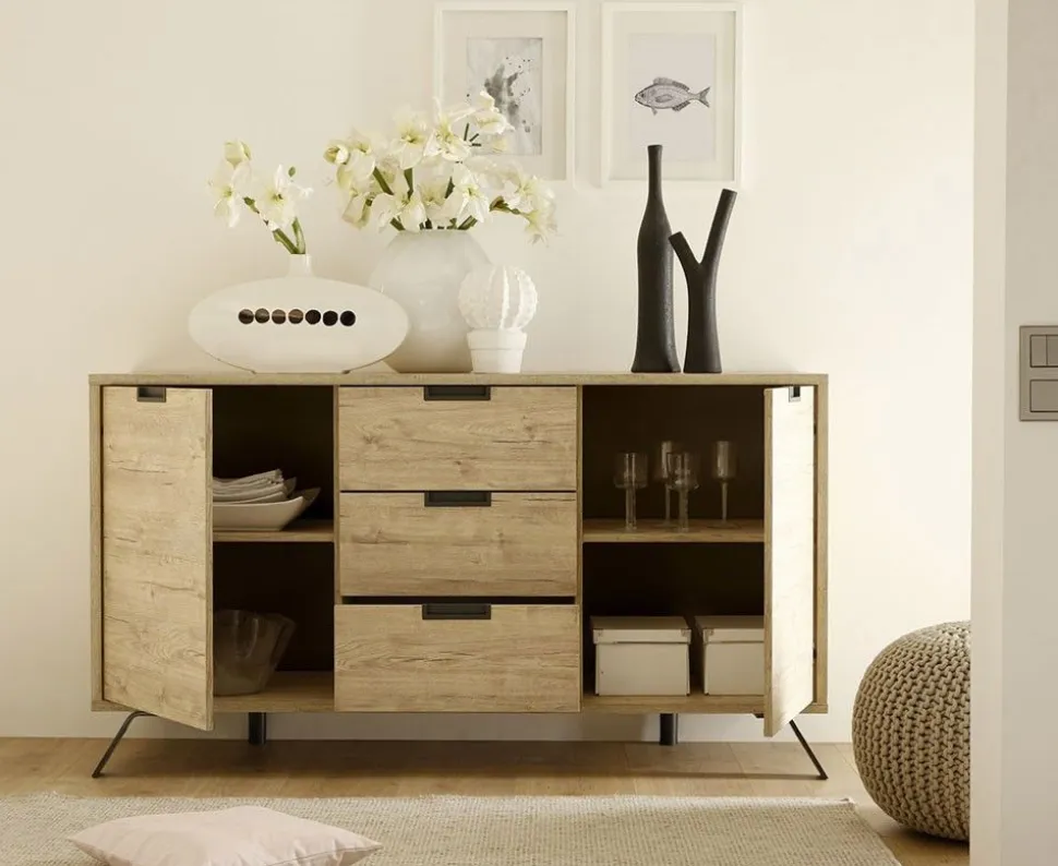 Soggiorno completo Divo linea Palma in finitura sherwood oak