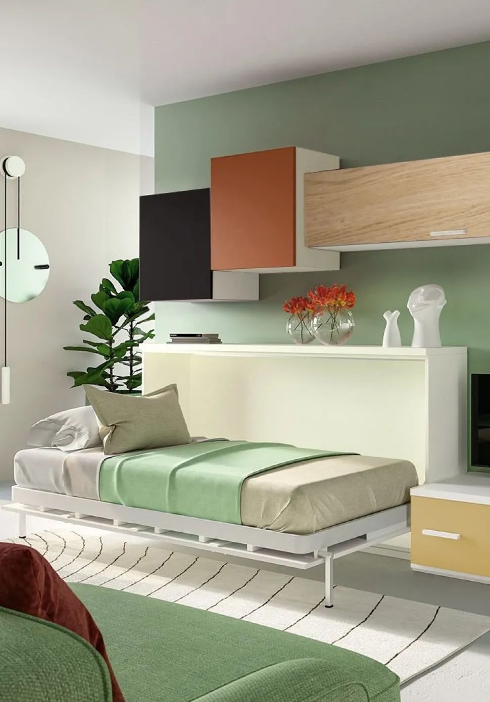 Soggiorno con letto a scomparsa
