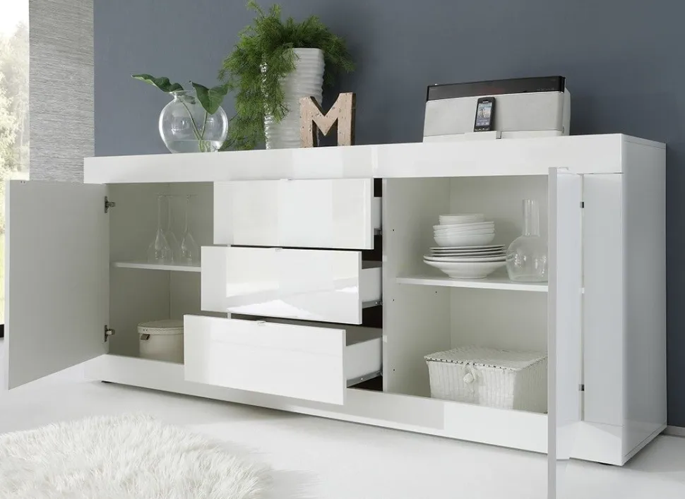 Soggiorno Gian linea Basic in Bianco lucido