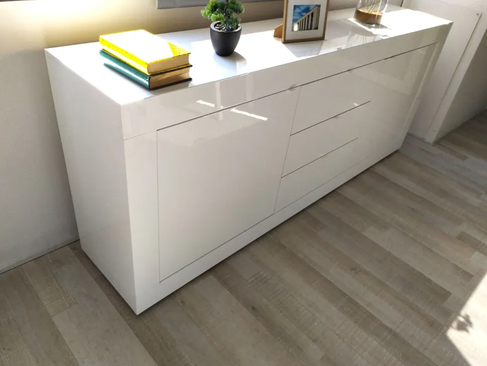 Soggiorno Gian linea Basic in Bianco lucido