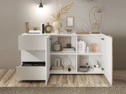 Soggiorno Giovanna linea Olimpo finitura Bianco Lucido e Rovere Kadiz
