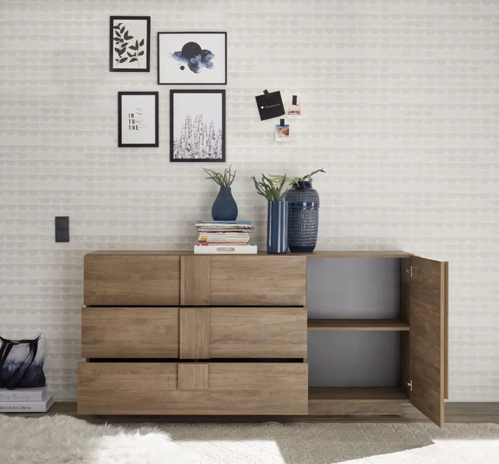 Soggiorno Giunone linea Sax in finitura Rovere Mercure