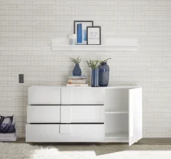 Soggiorno Giunone linea Sax in finitura Bianco Lucido