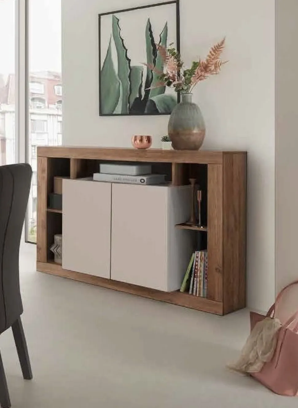Soggiorno moderno completo Teo Linea Verona in Rovere Mercure e Cashmere