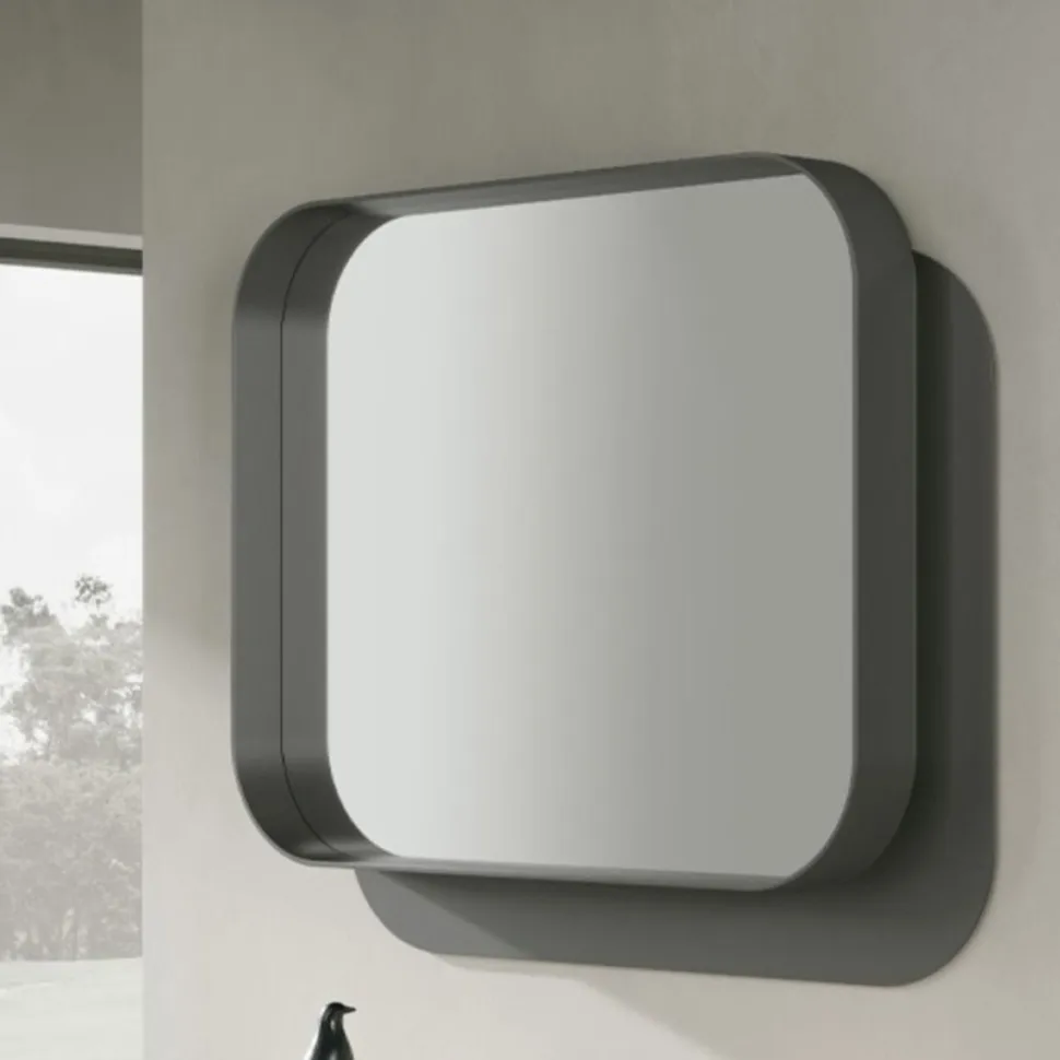 Specchiera con cornice in metallo verniciato Quadra