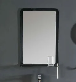 Specchio Alluminium con mensola integrata disponibile in vari colori