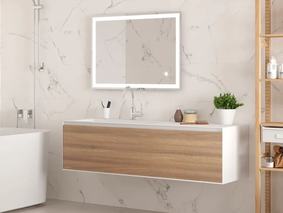 Specchio da bagno Heracles con illuminazione LED frontale e decorativa
