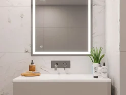 Specchio da bagno Heracles con illuminazione LED frontale e decorativa