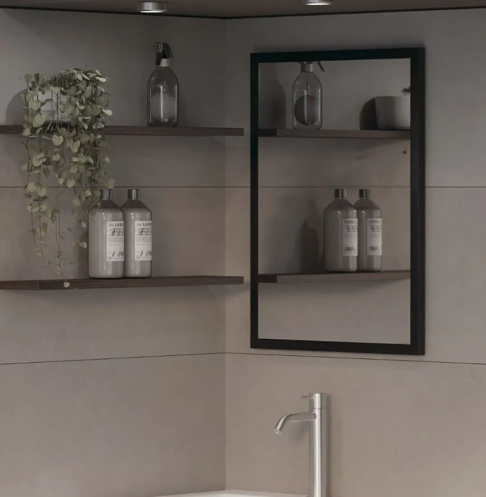 Specchio reversibile con cornice in alluminio disponibile in 5 misure e 3 colori