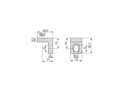 Squadrette di unione per mobili 20,5x20,7 mm 2 fori