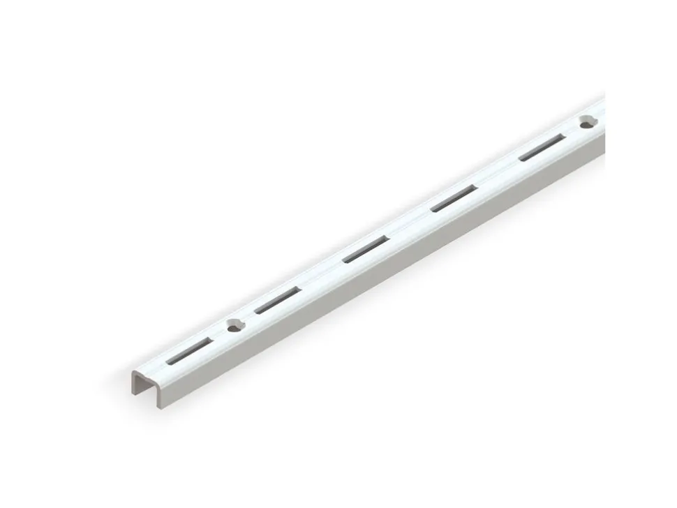 Staffe a parete Jagmet a gola singola con passo 50 mm lunghezza 1 m in Acciaio Verniciato bianco