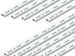 Staffe a parete Jagmet a gola singola con passo 50 mm lunghezza 1 m in Acciaio Verniciato bianco