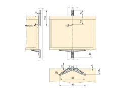 Staffe per 1 ripiano in legno, 1 modulo e 1 asta di sospensione, lunghezza 1 m Zero, Zama, Verniciato nero testurizzato