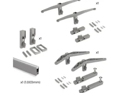 Staffe per 1 ripiano in legno, 1 modulo e 1 asta di sospensione, lunghezza 1 m Zero, Zama, Verniciato nero testurizzato