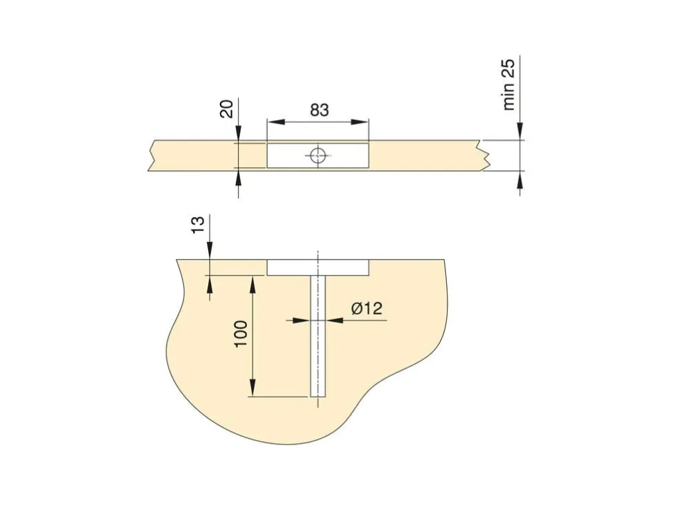 Supporti a scomparsa per ripiano in legno Mirage