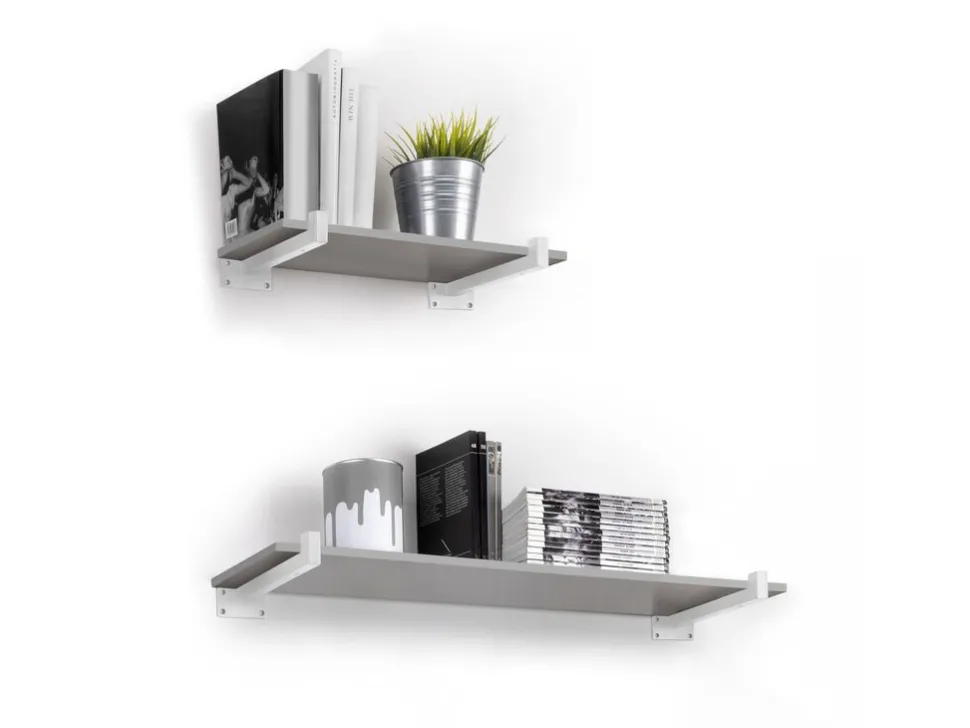 Supporti per mensole in legno Shelf dritto con tubo quadro disponibile in 2 colori