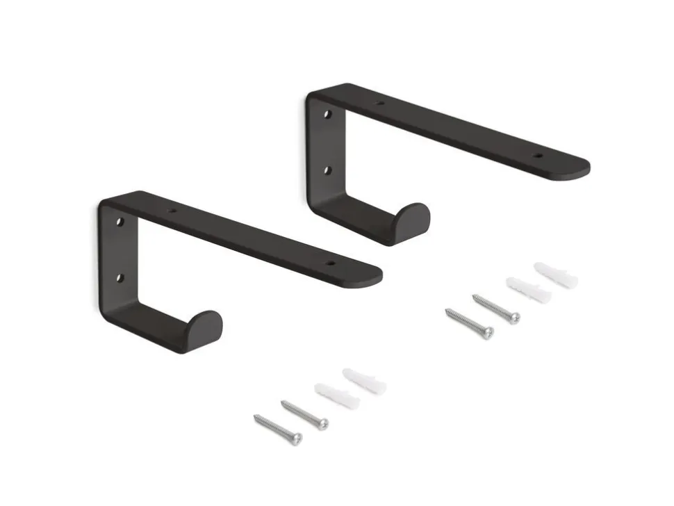 Supporti per mensole in legno Shelf con gancio integrato disponibile in 2 colori