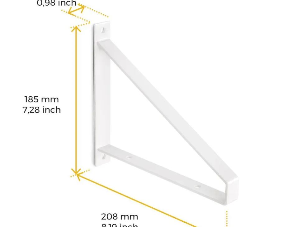 Supporti per mensole in legno Shelf con forma triangolare disponibile in 2 colori