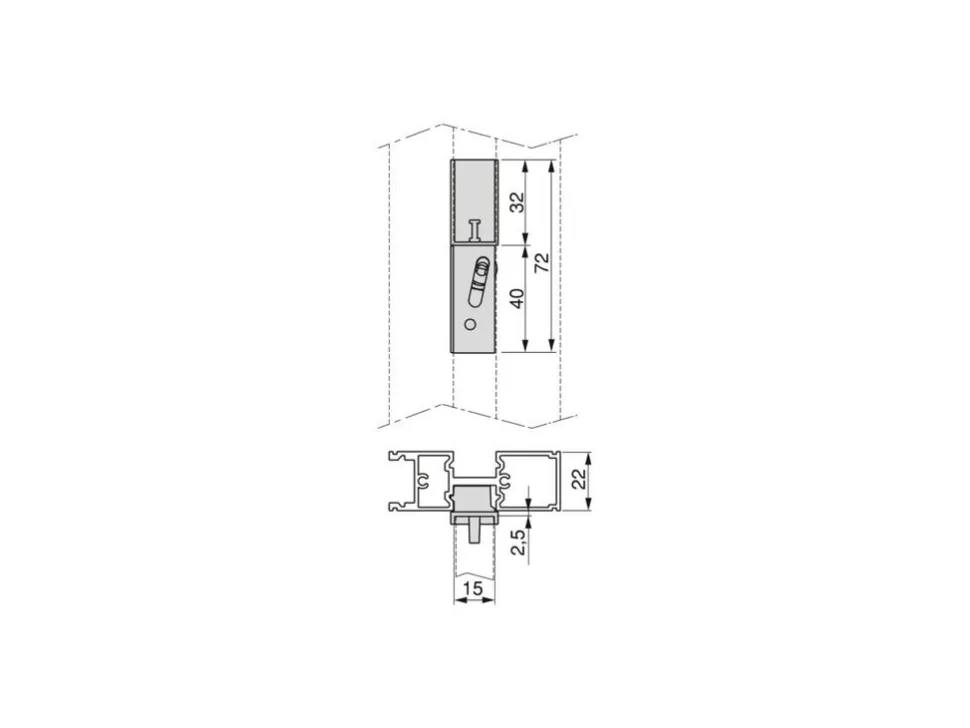 Supporti per 3 ripiani in Legno e 1 modulo per struttura Zero, Zama, Verniciato grigio pietra
