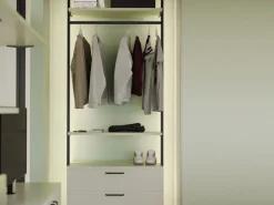 Supporti per 3 ripiani in Legno e 1 modulo per struttura Zero, Zama, Verniciato grigio pietra