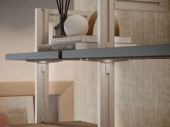 Supporti per 3 ripiani in Legno e 1 modulo per struttura Zero, Zama, Verniciato grigio pietra