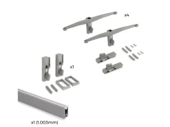 Supporti per 3 ripiani in Legno e 1 modulo per struttura Zero, Zama, Verniciato grigio pietra