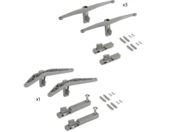 Supporti per 3 ripiani in Legno e 1 modulo per struttura Zero, Zama, Verniciato grigio pietra