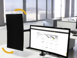Supporto da tavolo per monitor inclinabile e girevole a 360° singolo o doppio