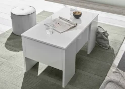 Tavolino basso contenitore in Bianco lucido