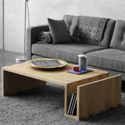 Tavolino basso in legno massello 120x60x40 cm