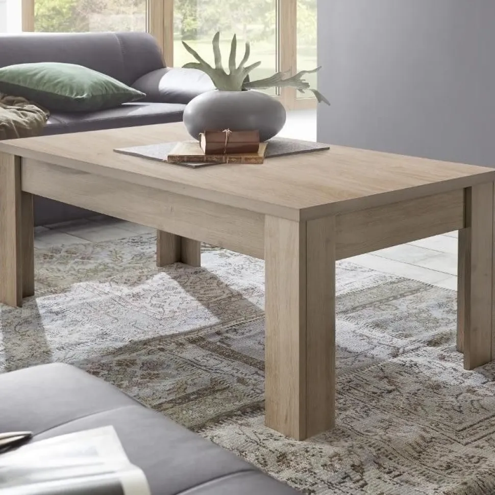Tavolino basso linea Clear in finitura Rovere Cadiz