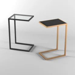 Tavolino da divano in alluminio e vetro personalizzabile