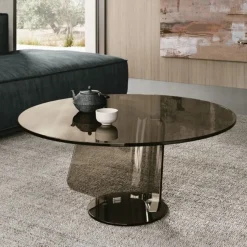 Tavolino da salotto in vetro curvato trasparente Miraggio disponibile in vari colori