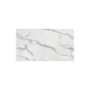 Tavolo allungabile con base a stella in metallo e piano in nobilitato Marmo Bianco Statuario